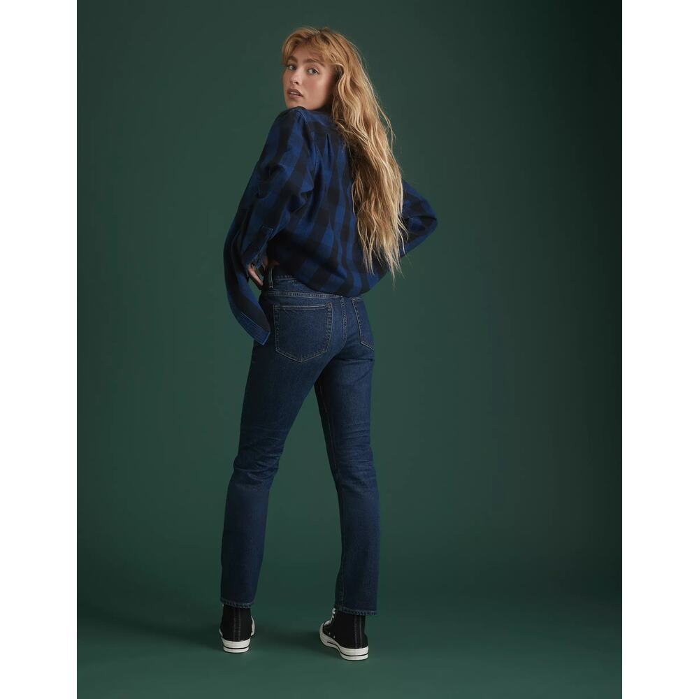 American Eagle AE77 Premium Straight Crop Jeans Sz 4 Button Fly Organic Cotton - Picture 3 of 16